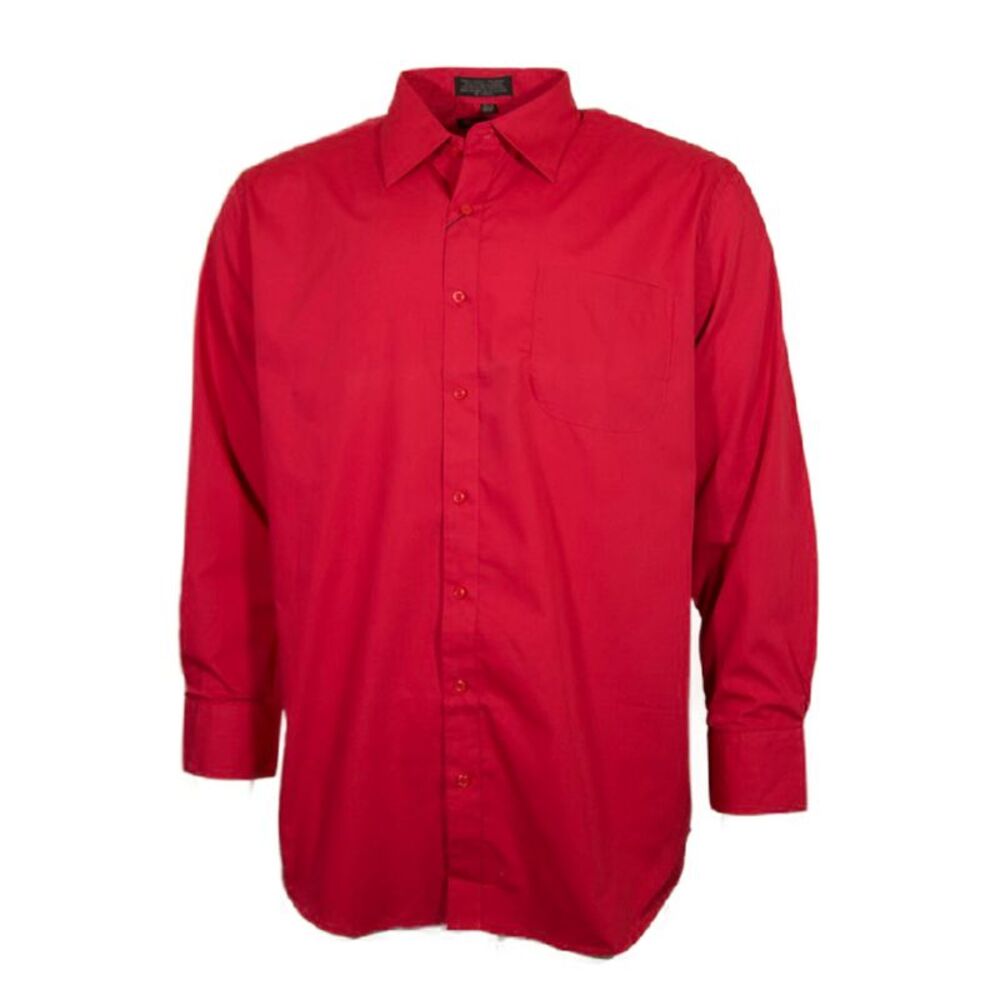 Men's Dress Shirt Long Sleeve Button Up Solid Formal Front Pocket Classic Shirt
